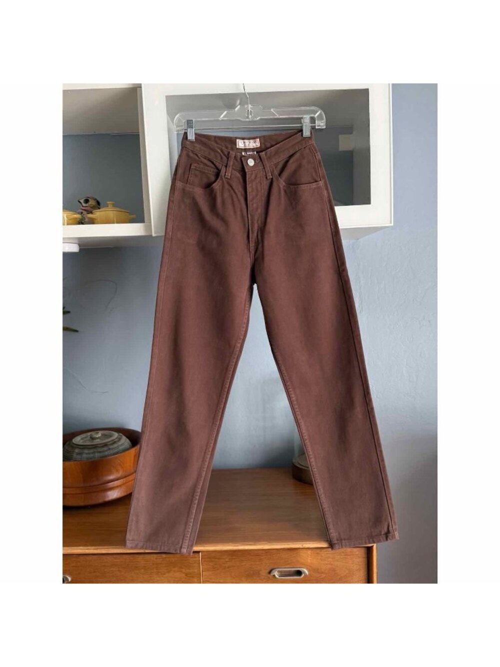 Vintage 90’s Guess Jeans Brown High Rise Slim Straight USA 24” Waist